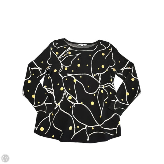 Top Long Sleeve By Chicos In Black & Gold, Size: L