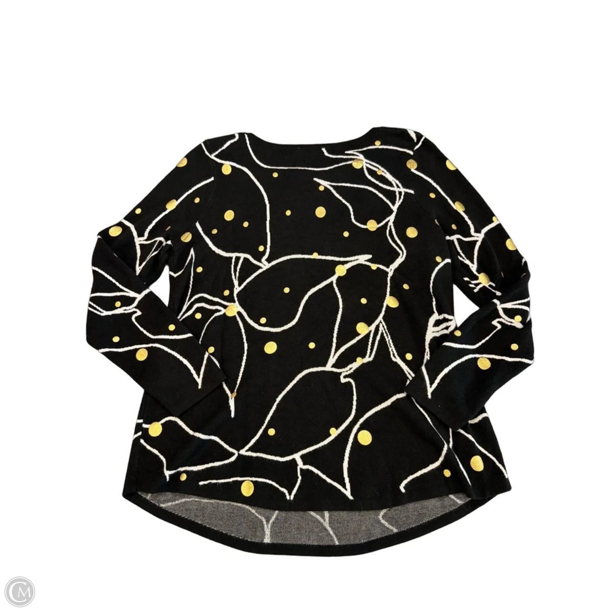 Top Long Sleeve By Chicos In Black & Gold, Size: L