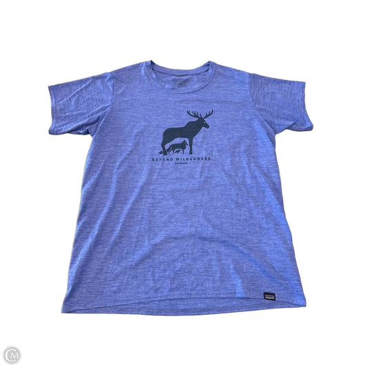 Athletic Top Short Sleeve By Patagonia In Blue, Size: L