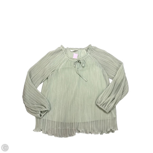 Blouse Long Sleeve By Lauren Conrad In Green, Size: S