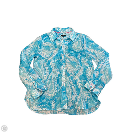 Top Long Sleeve By Talbots In Blue, Size: Mp