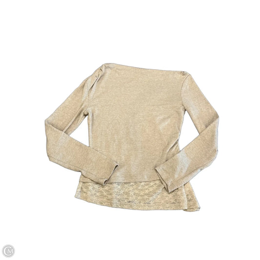 Top Long Sleeve By Zesica In Tan, Size: S