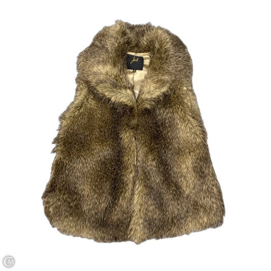 Vest Faux Fur & Sherpa By Jack In Brown, Size: S