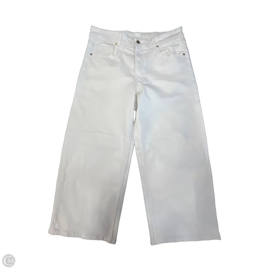 Jeans Wide Leg By H&m In White Denim, Size: 12