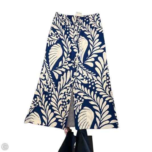 Pants Wide Leg By H&m In Blue & Cream, Size: L