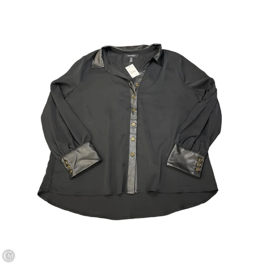 Blouse Long Sleeve By Ellen Tracy In Black, Size: Xl