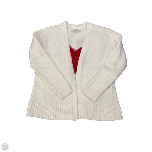 Sweater Cardigan By Loft In White, Size: S