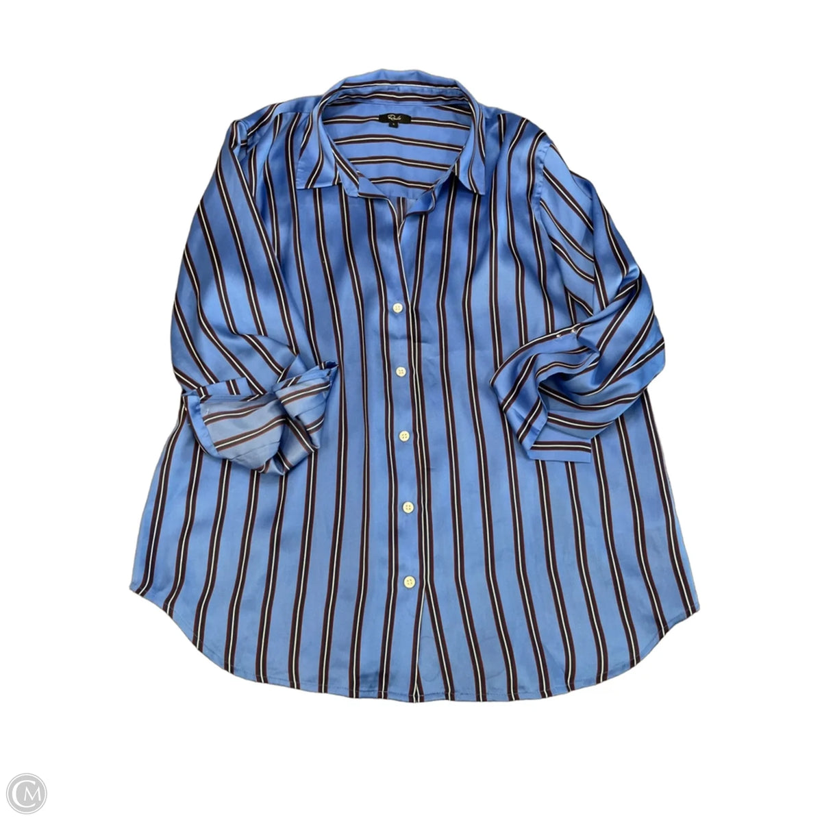 Blouse Long Sleeve By Rails In Striped Pattern, Size: L