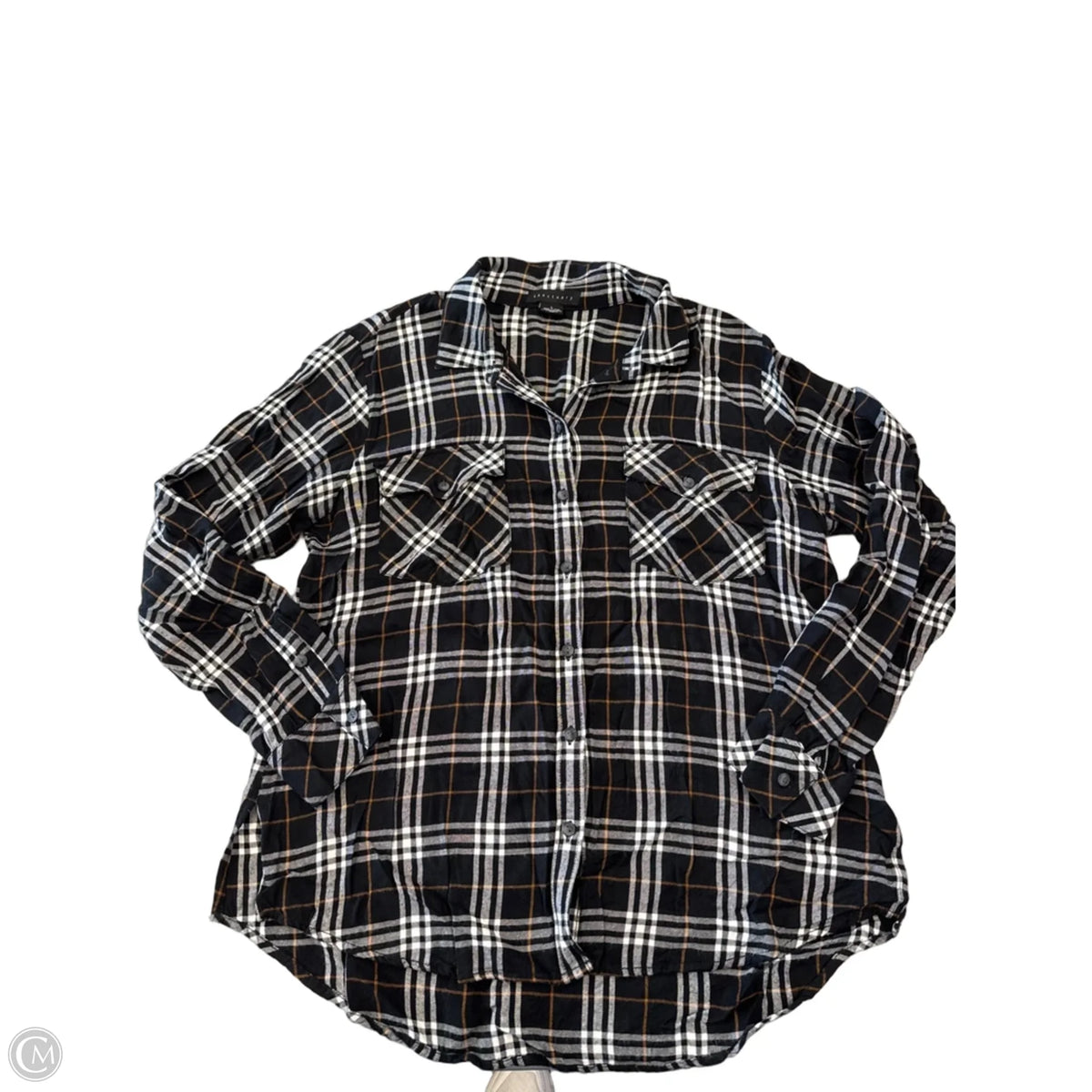 Top Long Sleeve By Sanctuary In Plaid Pattern, Size: L