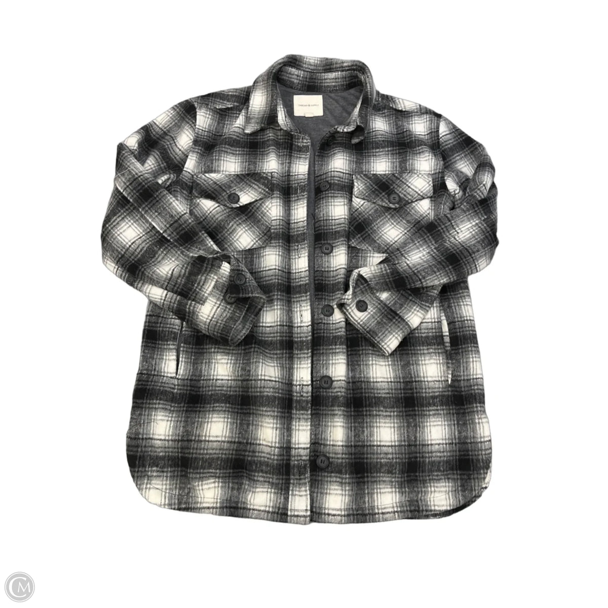 Jacket Shirt By Thread And Supply In Plaid Pattern, Size: S