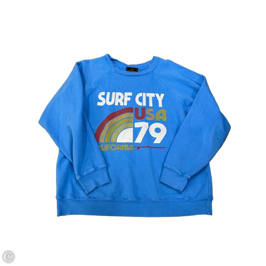 Sweatshirt Crewneck By Clothes Mentor In Blue, Size: M