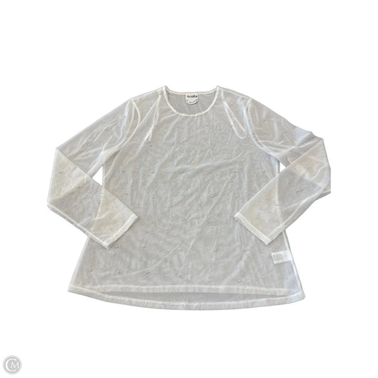 Top Long Sleeve By Arula In White, Size: 1x