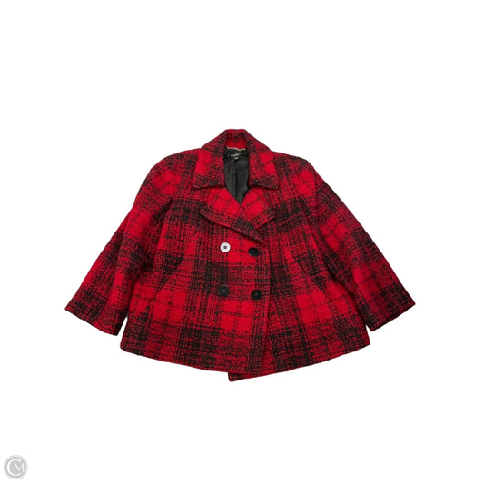 Coat Peacoat By Talbots In Black & Red, Size: Xl
