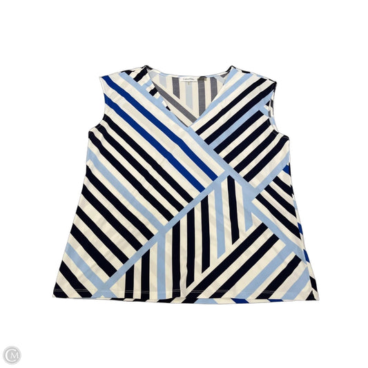 Blouse Sleeveless By Calvin Klein In Blue, Size: Xl