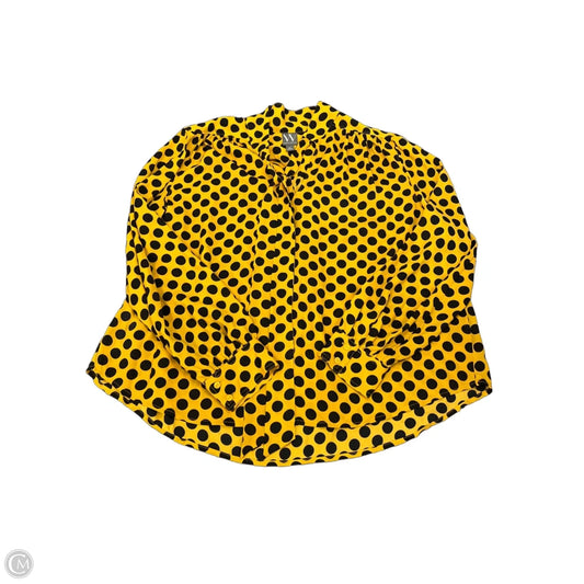 Blouse Long Sleeve By Worthington In Polkadot Pattern, Size: Xl