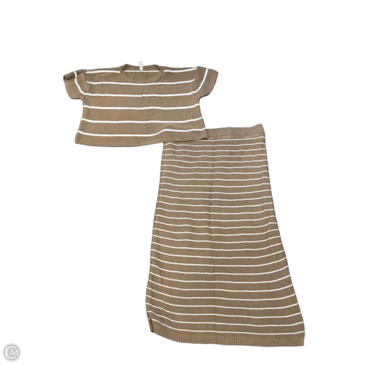 Top 2pc Short Sleeve By Wishlist In Striped Pattern, Size: L
