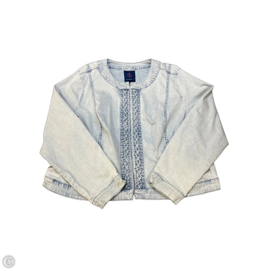 Jacket Denim By Isaac Mizrahi Live Qvc In Blue Denim, Size: 2x