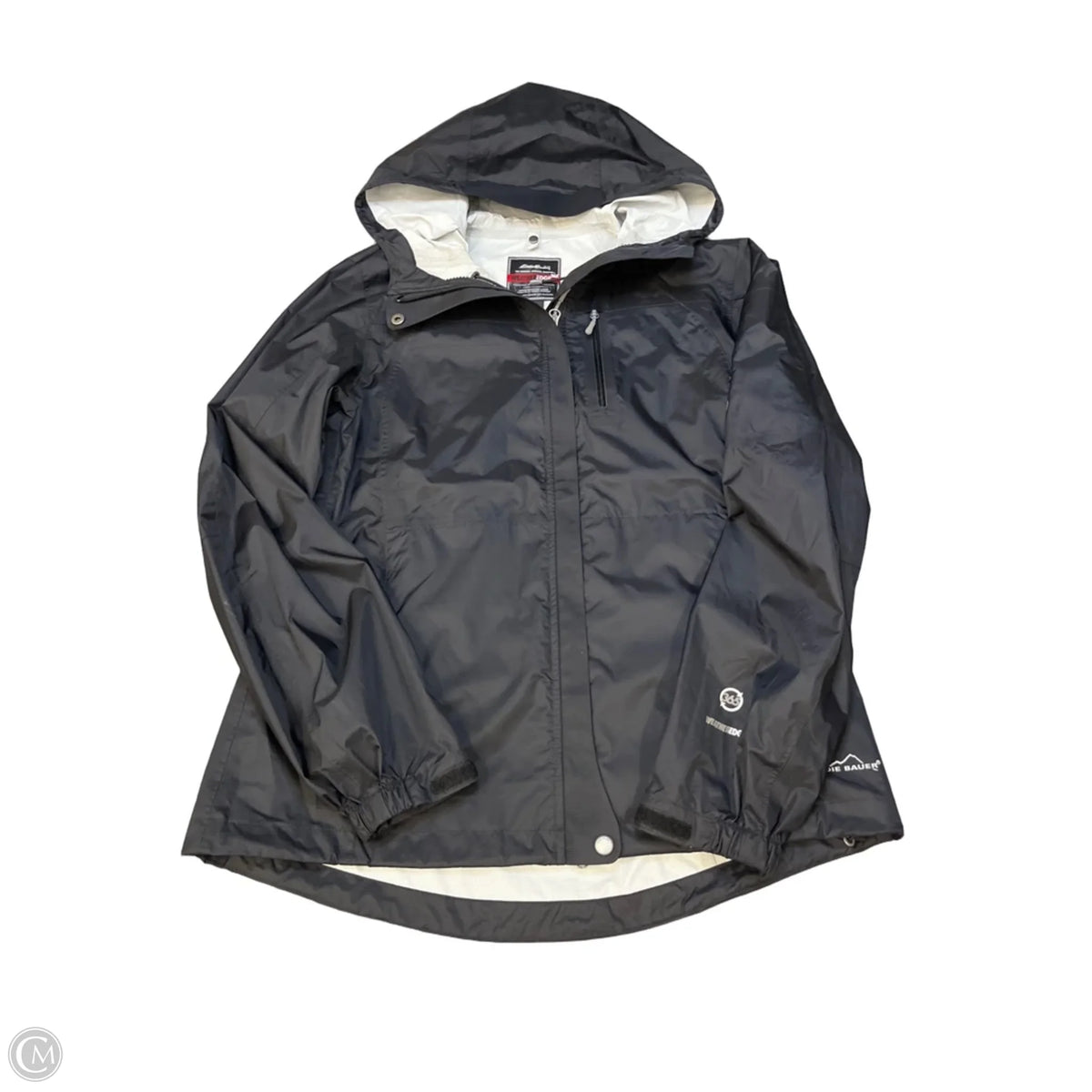 Jacket Windbreaker By Eddie Bauer In Black, Size: M
