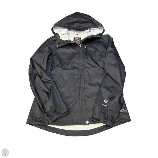 Jacket Windbreaker By Eddie Bauer In Black, Size: M