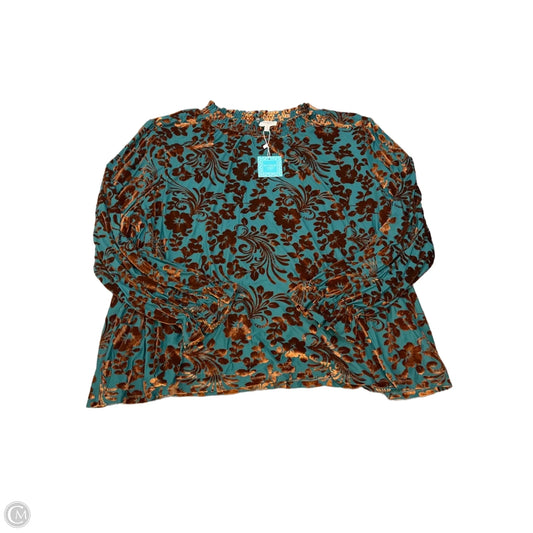 Blouse Long Sleeve By Hayden La In Green & Orange, Size: 3x