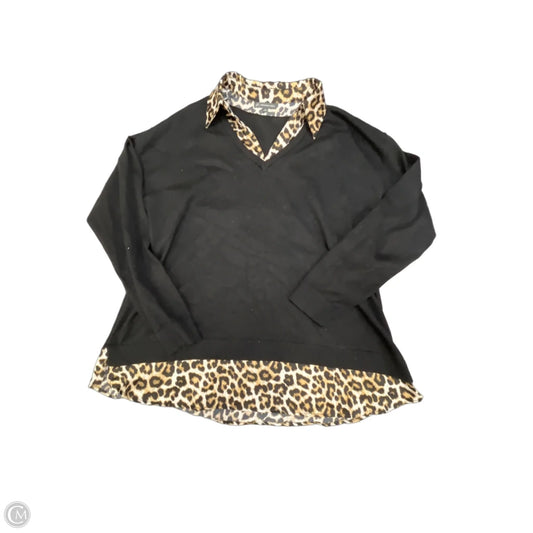 Top Long Sleeve By Adrianna Papell In Black, Size: Xl