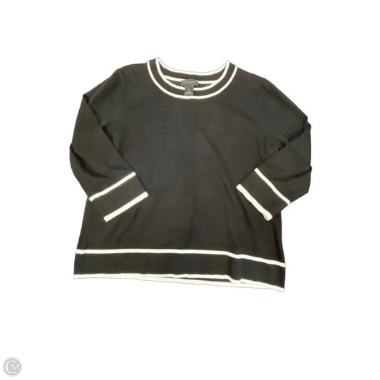 Top 3/4 Sleeve By Investments In Black & White, Size: Xl