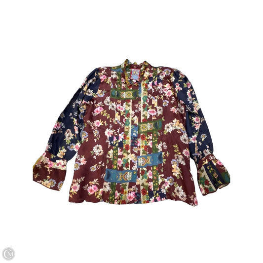 Blouse Designer By Johnny Was In Floral Print, Size: Xs