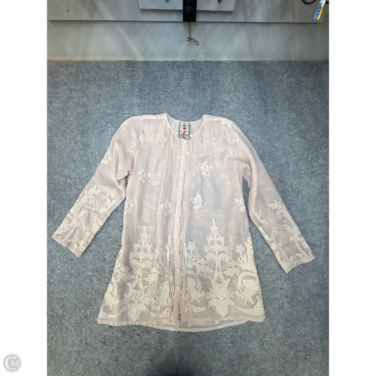 Top 3/4 Sleeve Designer By Johnny Was In Pink, Size: Xs