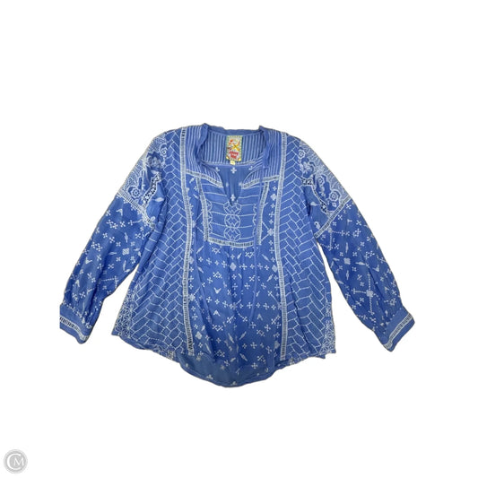 Top Long Sleeve Designer By Johnny Was In Blue, Size: Xs