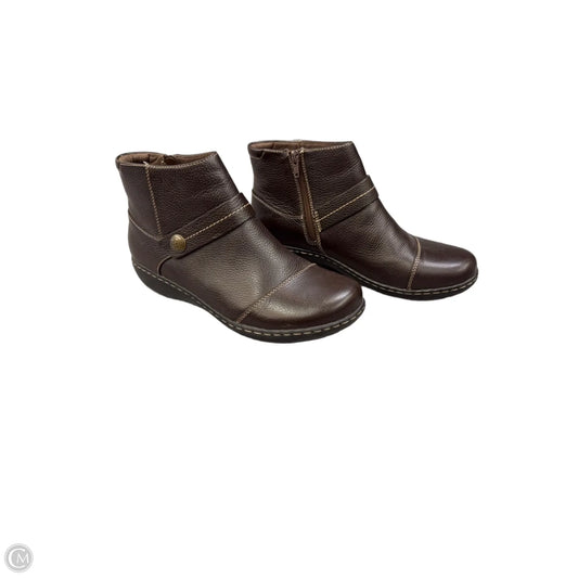 Boots Ankle Flats By Clarks In Brown, Size: 9