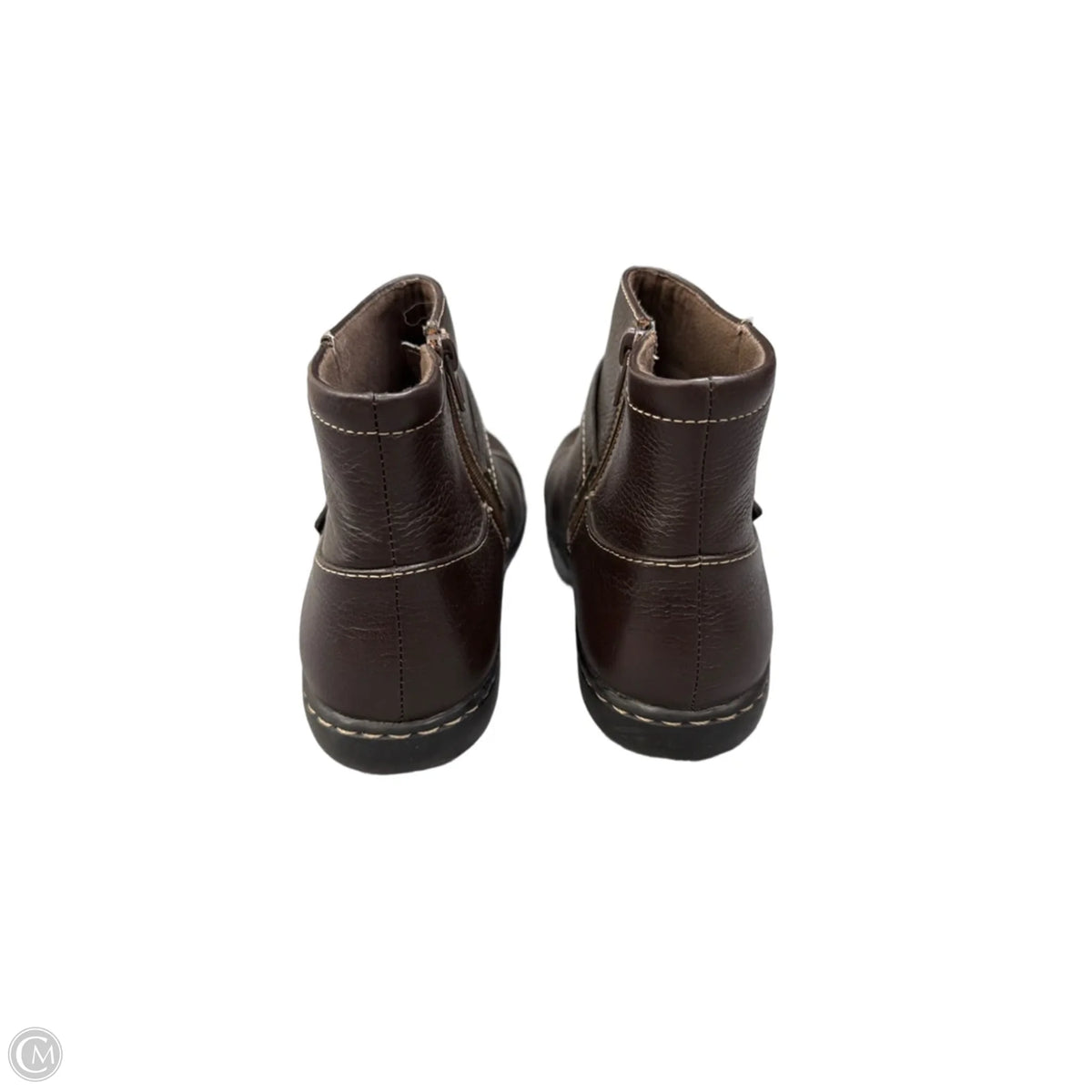 Boots Ankle Flats By Clarks In Brown, Size: 9