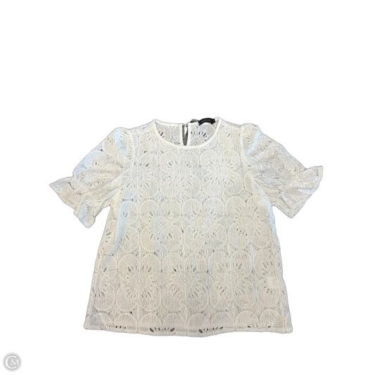 Top Short Sleeve By Clothes Mentor In White, Size: L