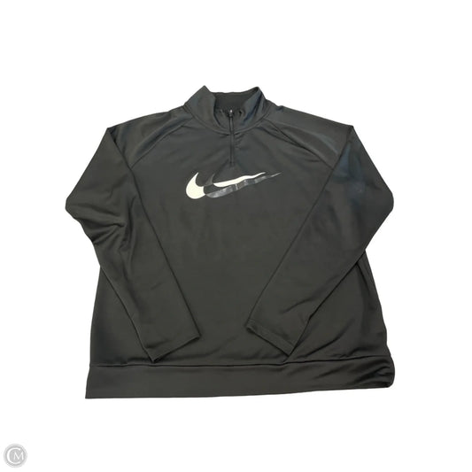 Athletic Top Long Sleeve Collar By Nike Apparel In Black, Size: L