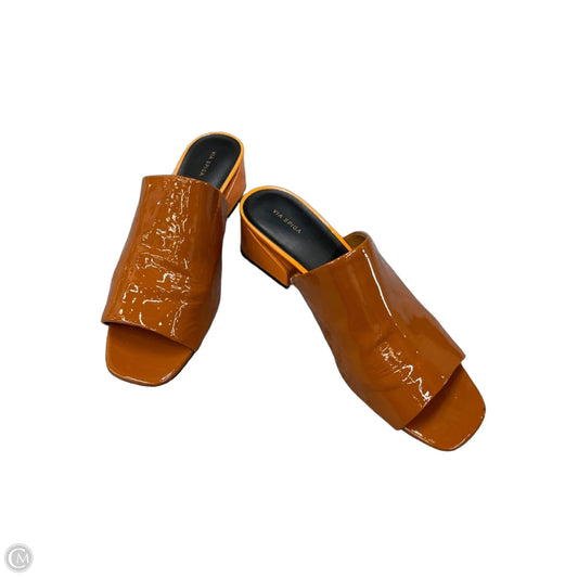 Sandals Heels Block By Via Spiga In Orange, Size: 9.5