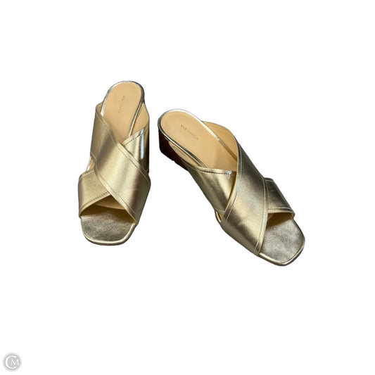 Sandals Heels Block By Via Spiga In Gold, Size: 9.5
