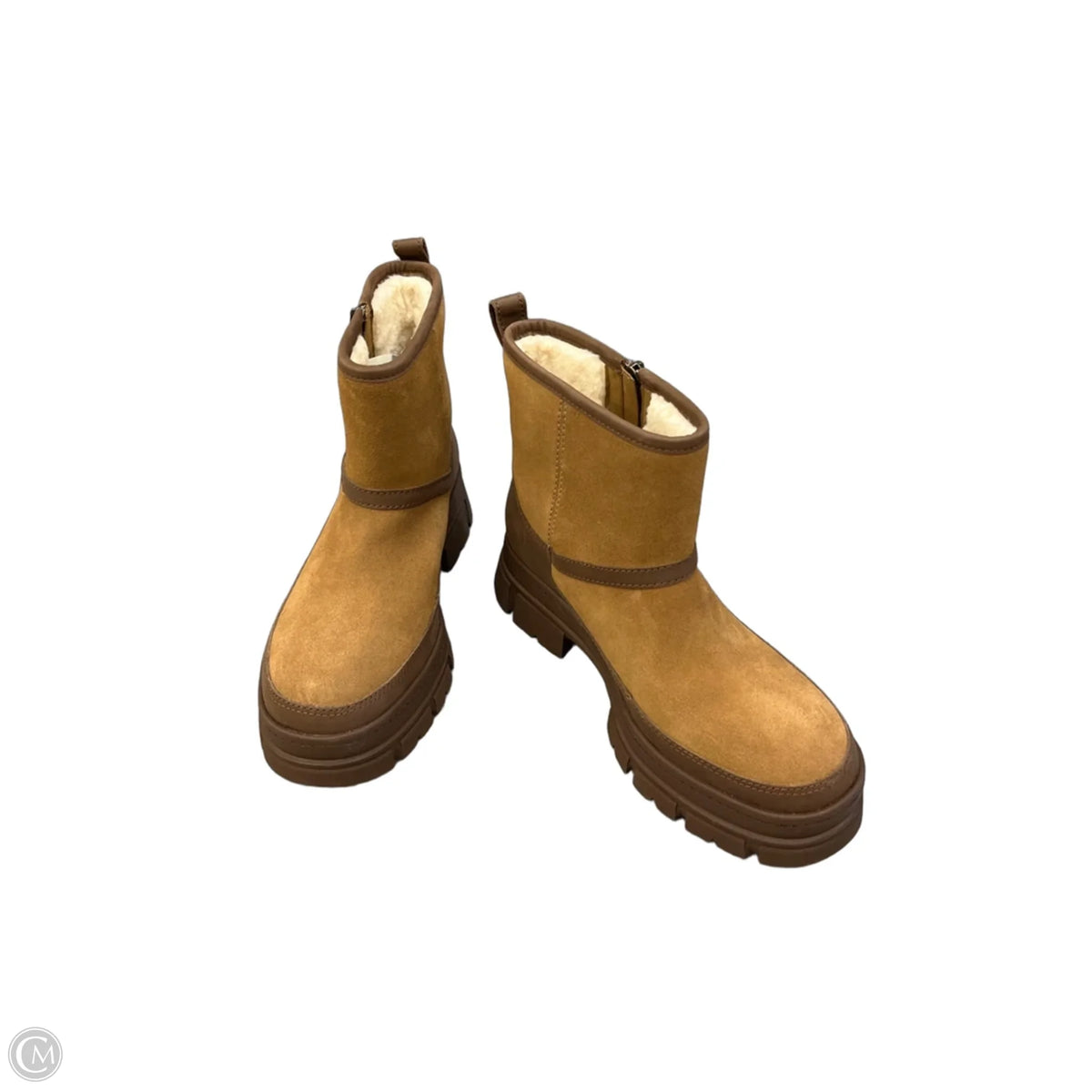 Boots Designer By Ugg In Brown, Size: 10
