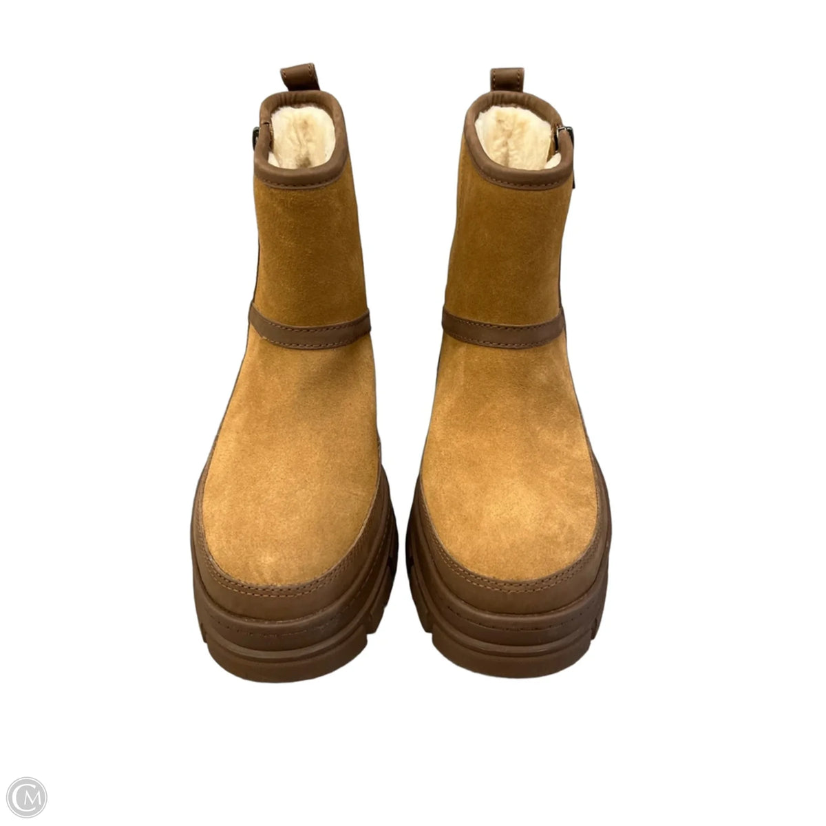Boots Designer By Ugg In Brown, Size: 10