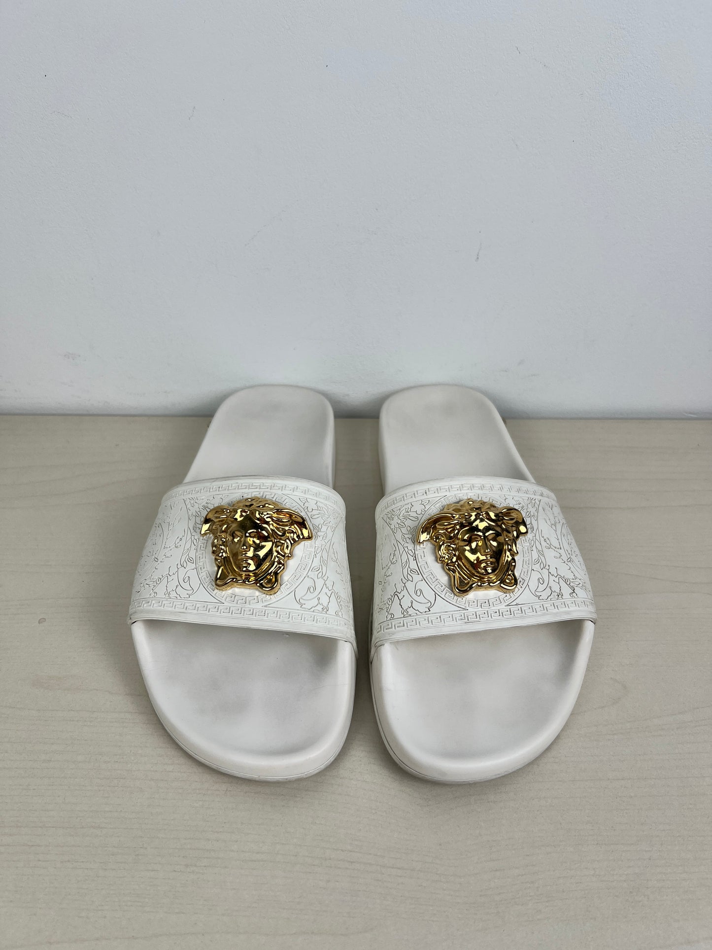 White Sandals Luxury Designer Versace, Size 6