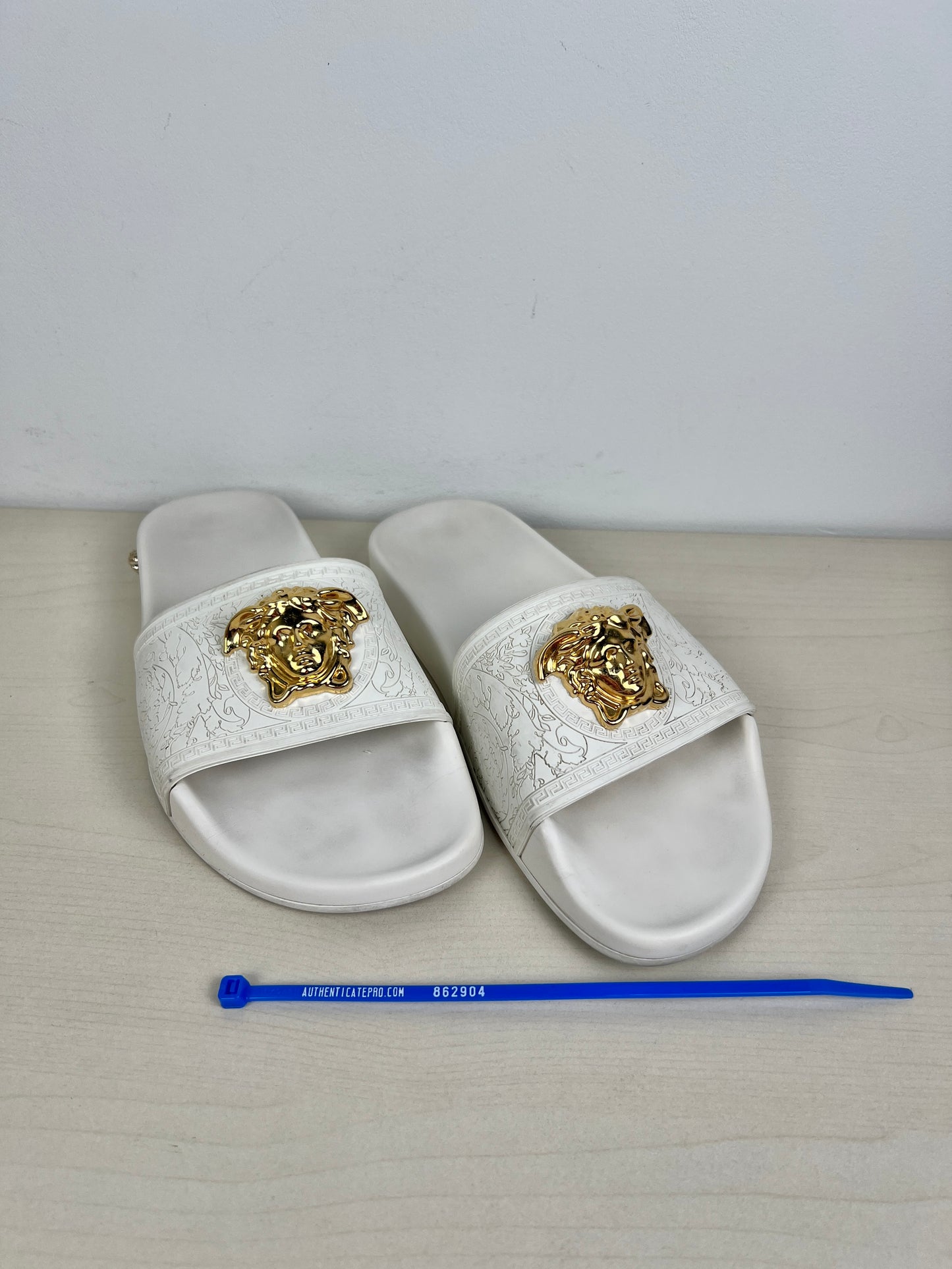 White Sandals Luxury Designer Versace, Size 6