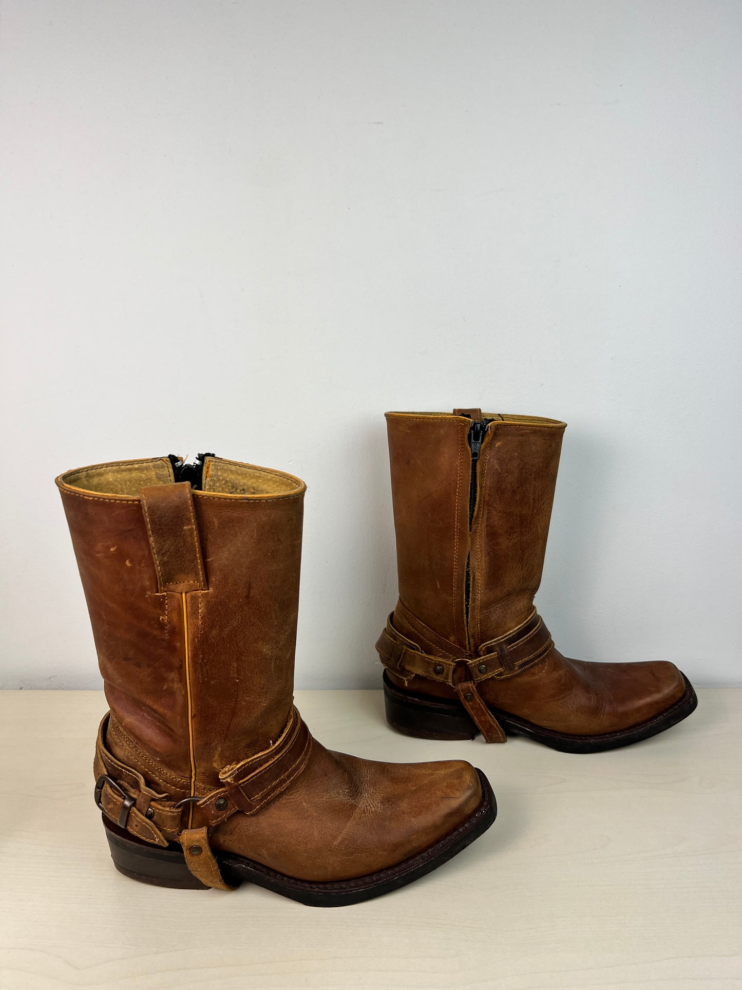 Boots Leather By Clothes Mentor In Tan, Size: 6.5