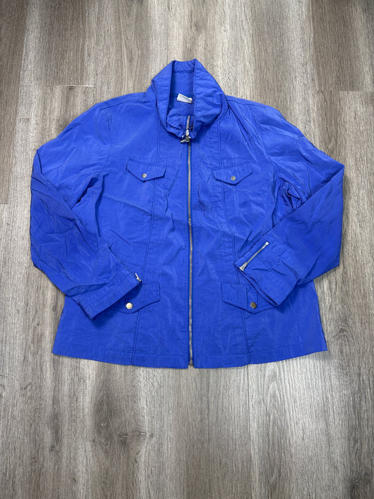 Jacket Windbreaker By Zenergy By Chicos In Blue, Size: L