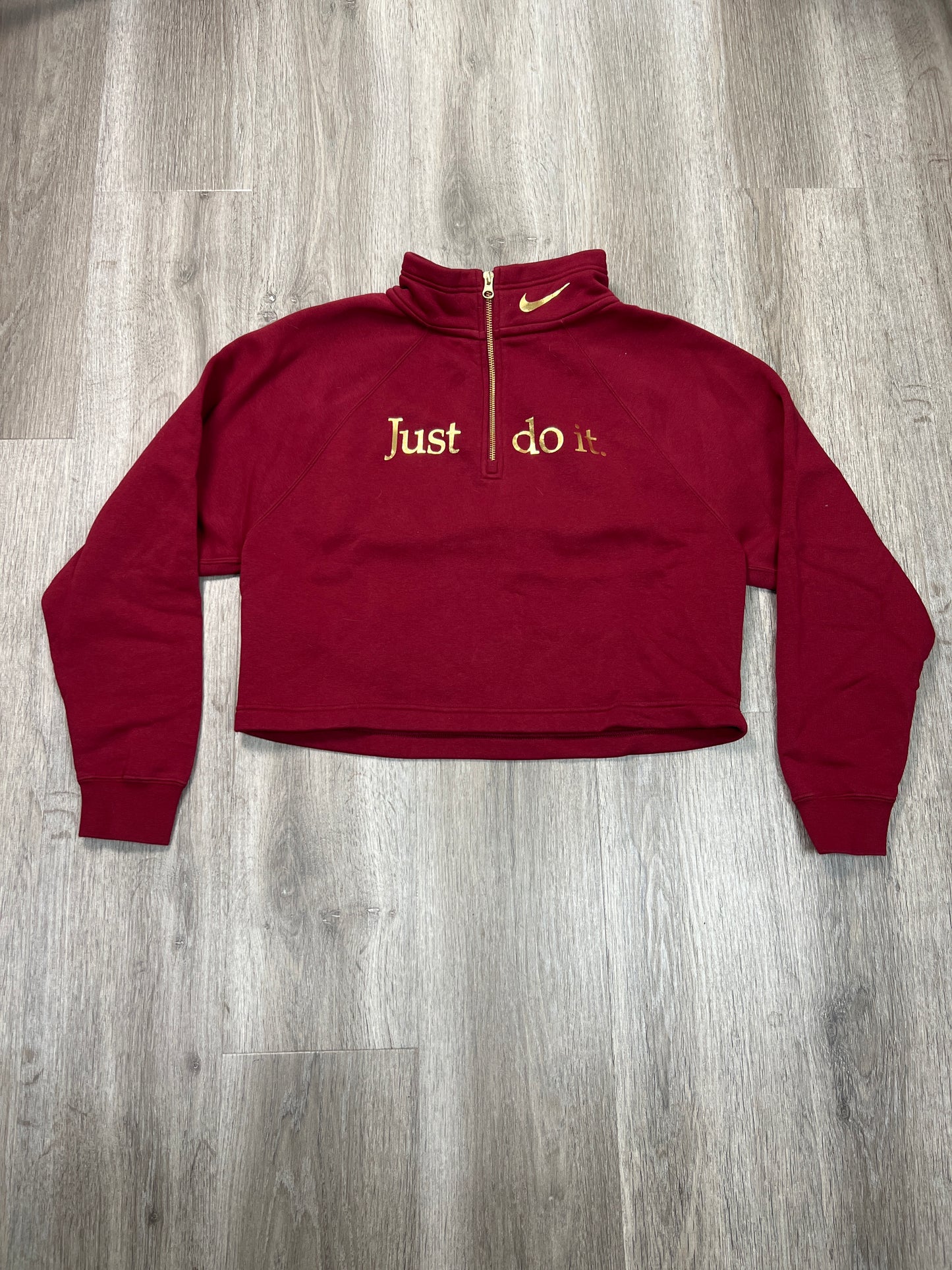 Sweatshirt Collar By Nike Apparel In Maroon, Size: M