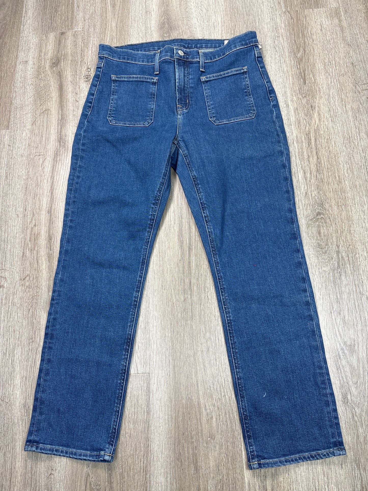 Jeans Straight By Gap In Blue Denim, Size: 14