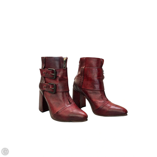 Boots Ankle Heels By Freebird In Red, Size: 6