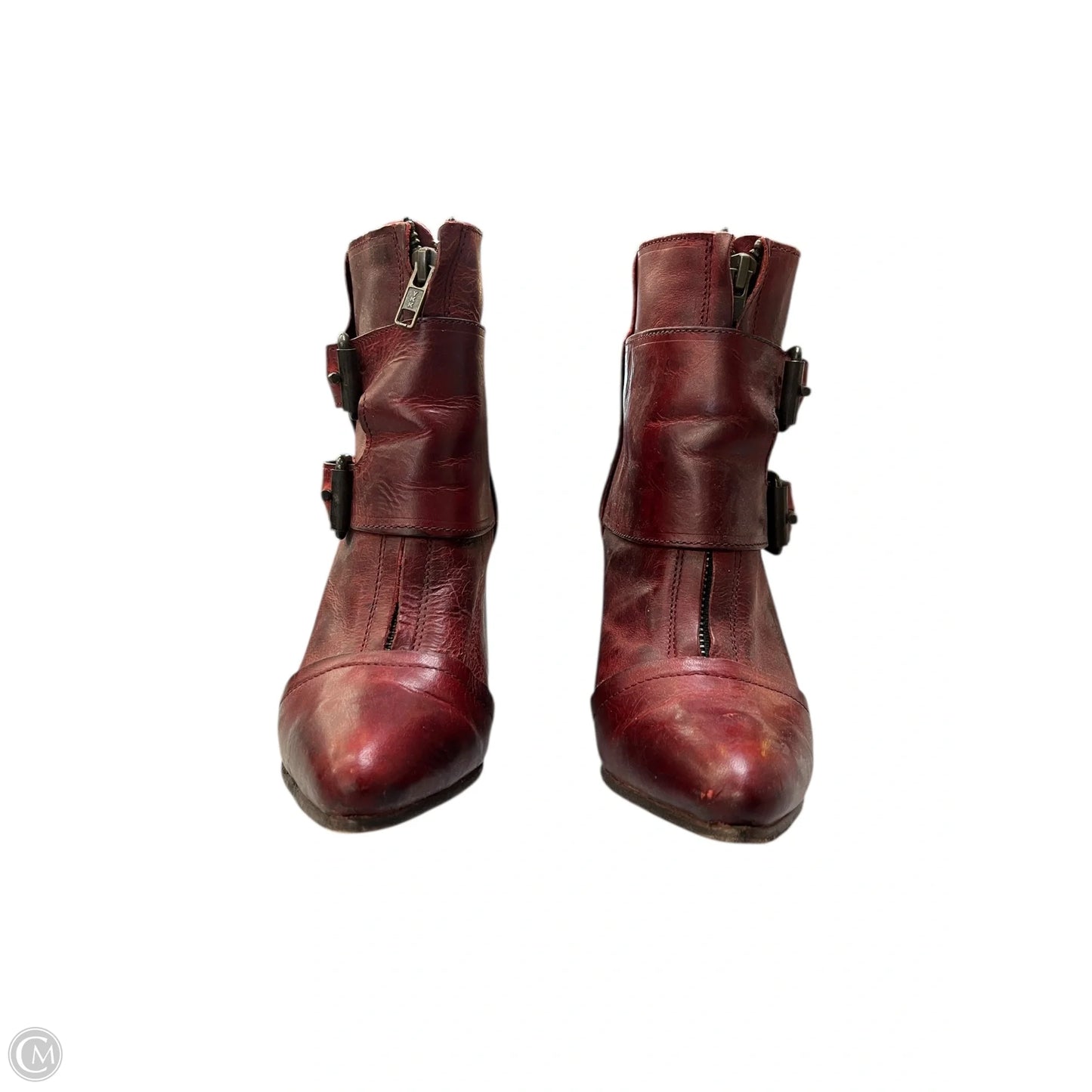 Boots Ankle Heels By Freebird In Red, Size: 6