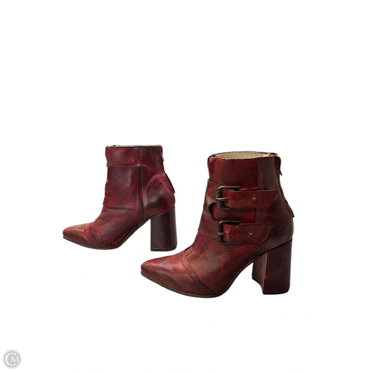 Boots Ankle Heels By Freebird In Red, Size: 6
