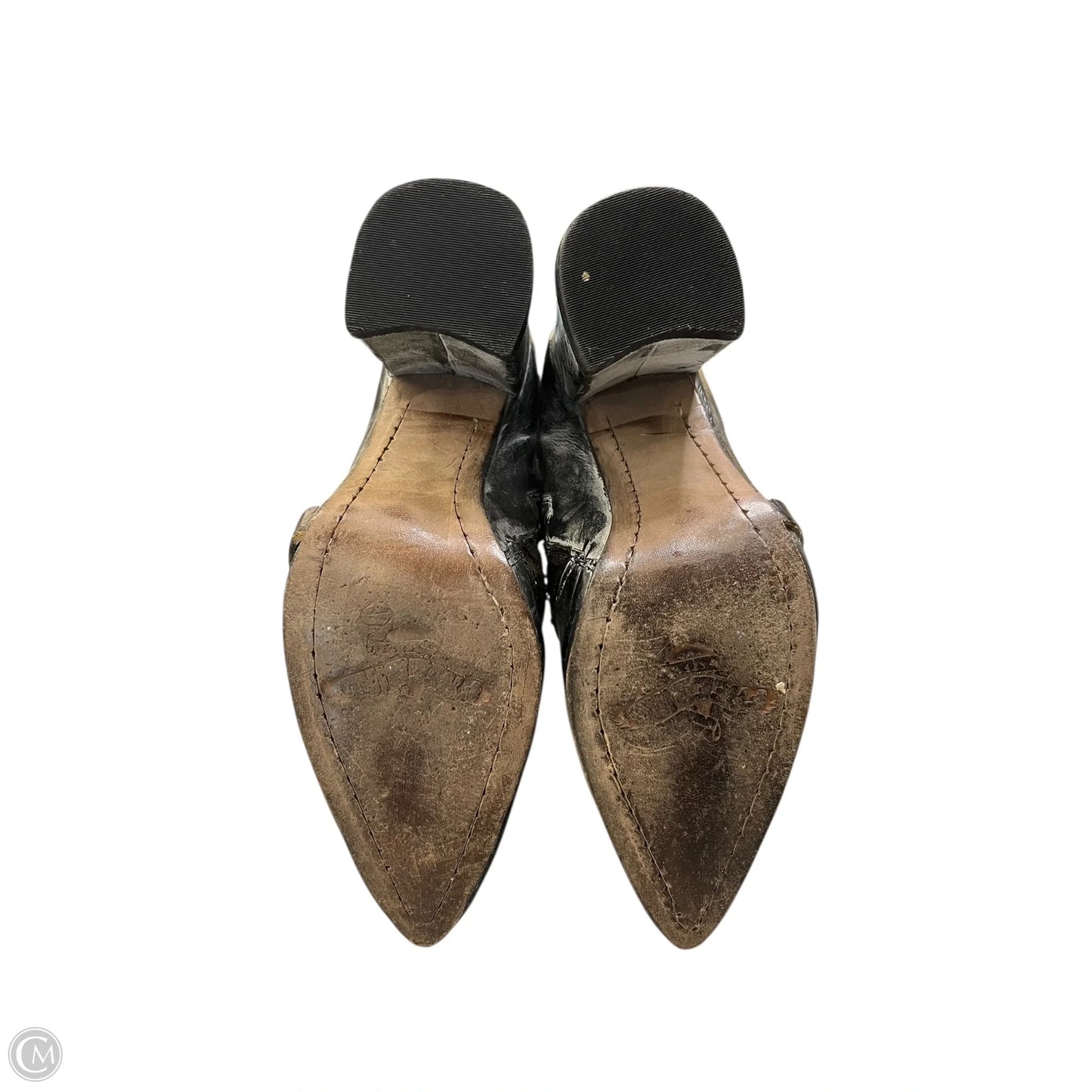 Boots Mid-calf Heels By Freebird In Grey, Size: 6