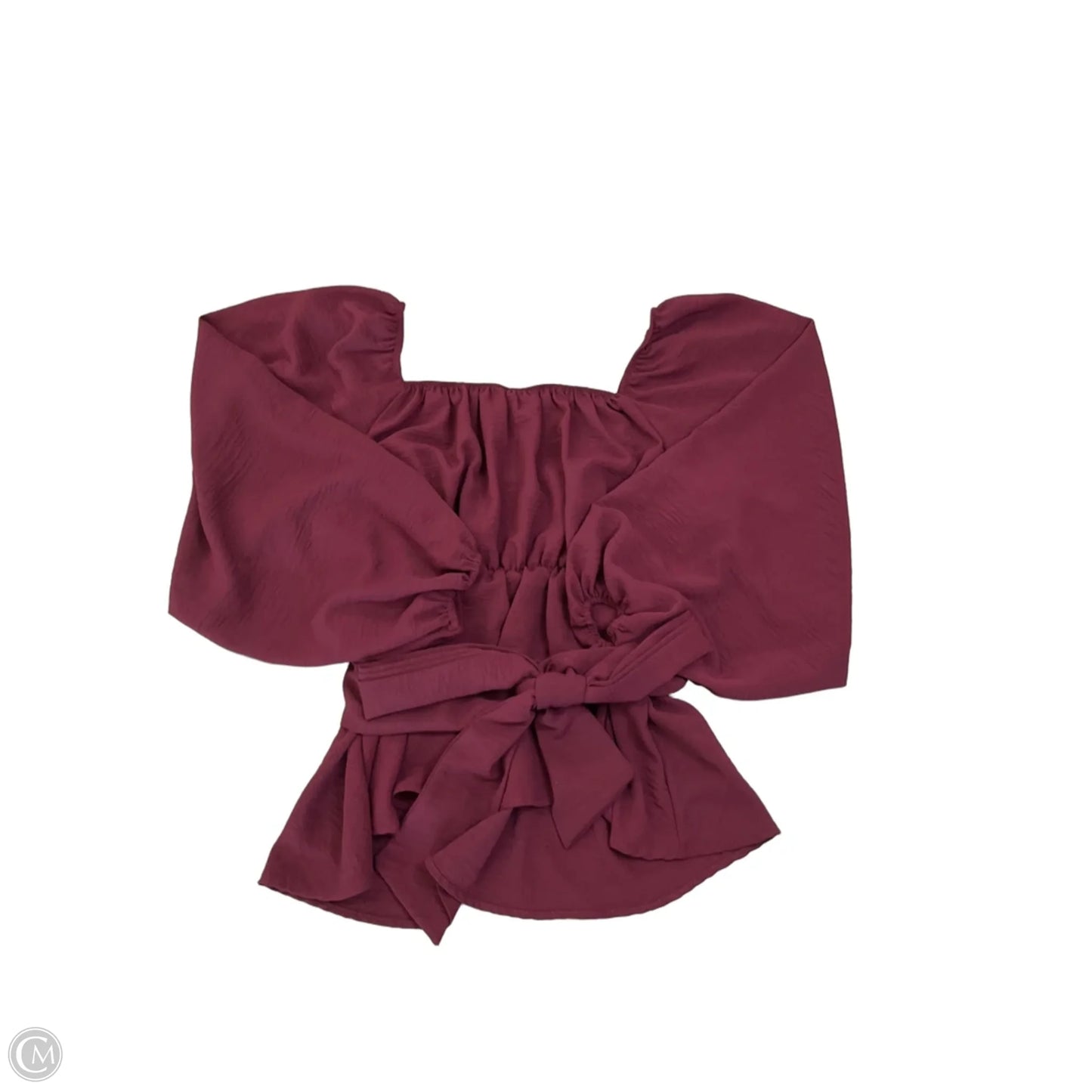 Blouse Long Sleeve By Arula In Maroon, Size: Xl