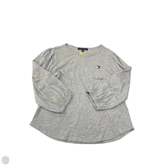 Top Long Sleeve By Tommy Hilfiger In Grey, Size: L