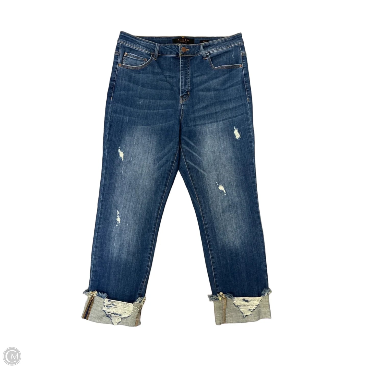 Jeans Cropped By Risen In Blue Denim, Size: 14